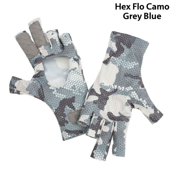Simms Solarflex Sunglove Hex Flo Camo Grey Blue Simms Solarflex Sunglove Hex Flo Camo Grey Blue